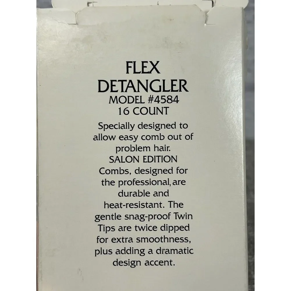 Vintage 90s Detangler‎ Hair Comb Styling NOS White Twice Dipped Wide Tooth 8.5